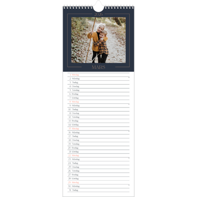 Fotokalender Smal  — Preussisk blå [Mars]