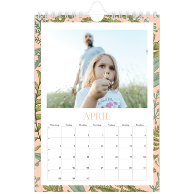 Fotokalender A5 Enkel — Blommande bakgrunder [April]