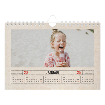 Fotokalender A5 Enkel — Kraftpapper med stämpeleffekt