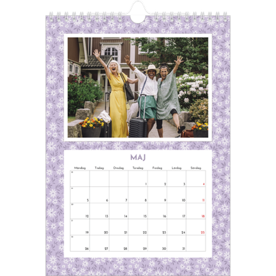 Fotokalender A4 Enkel (20 x 30 cm) — Blomstermönster [omslag]