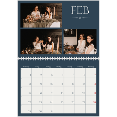 Fotokalender A3 Klassisk (30 x 40 cm) — Skiffer & seriffer [Februari]