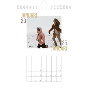 Fotokalender A5 Enkel — Dubblett text