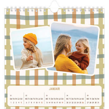 Fotokalender Kvadratisk — Retro mönster