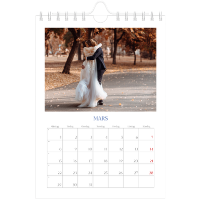 Fotokalender A5 Enkel — Koboltklassiker [Mars]