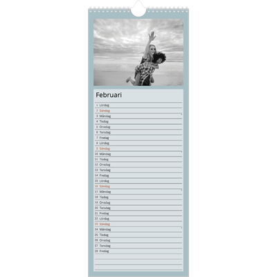Fotokalender Smal  — Nordiska pasteller [Februari]