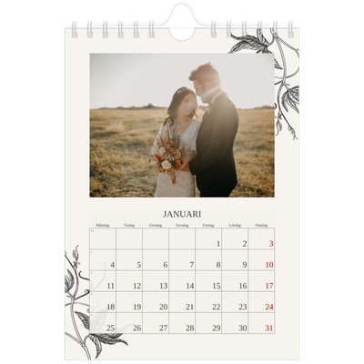Fotokalender A5 Enkel — Bläck & murgröna [Januari]