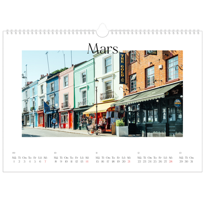 Fotokalender A3 Enkel — Min reseskildring [Mars]