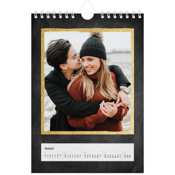 Fotokalender A5 Enkel — Ramar med glitter