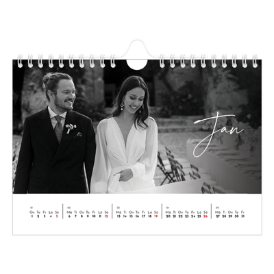Fotokalender A5 Enkel — Elegant skrift [Januari]