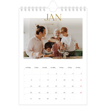 Fotokalender A5 Enkel — Stort teckensnitt i guld
