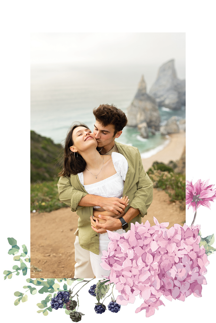 Save the date — Lila blommor