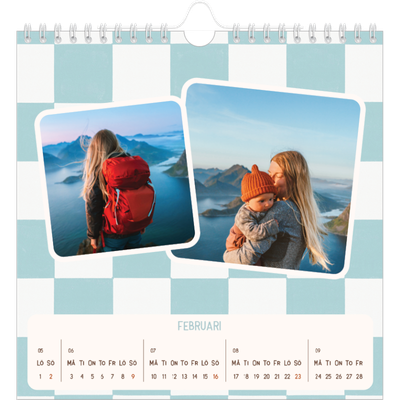 Årskalender kvadratisk — Retro mönster [Februari]