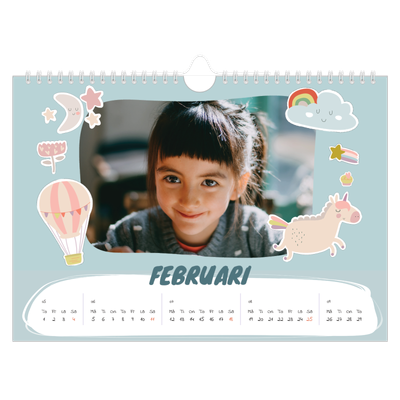 Fotokalender A4 Enkel — Magisk regnbåge [Februari]