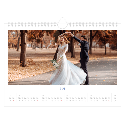Fotokalender A4 Enkel — Koboltklassiker [Maj]