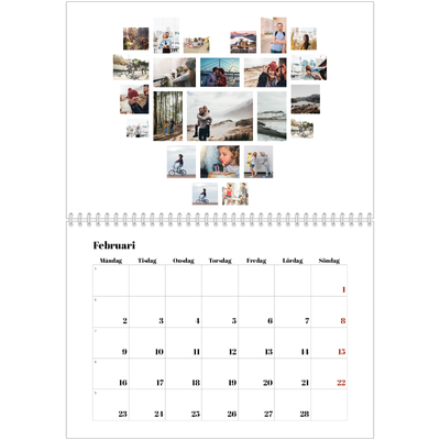 Fotokalender A3 Klassisk (30 x 40 cm) — Collage shapes [Februari]