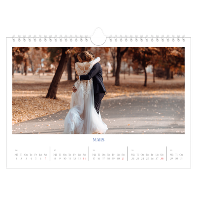 Fotokalender A4 Enkel — Koboltklassiker [Mars]