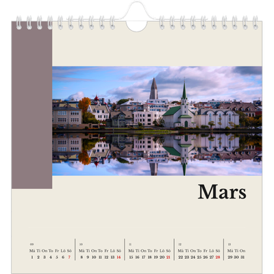 Årskalender kvadratisk — Världens sevärdheter [Mars]