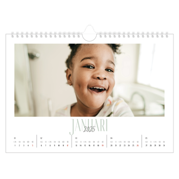 Fotokalender A4 Enkel — Flera typsnitt