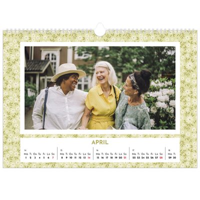 Fotokalender A3 Enkel — Blomstermönster [April]