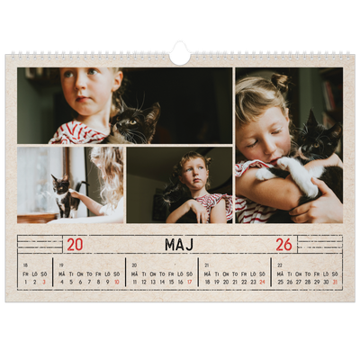 Fotokalender A3 Enkel — Kraftpapper med stämpeleffekt [omslag]