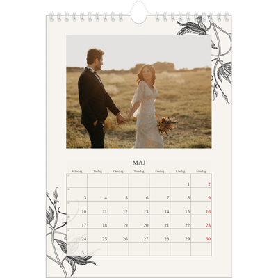 Fotokalender A4 Enkel (20 x 30 cm) — Bläck & murgröna [Maj]