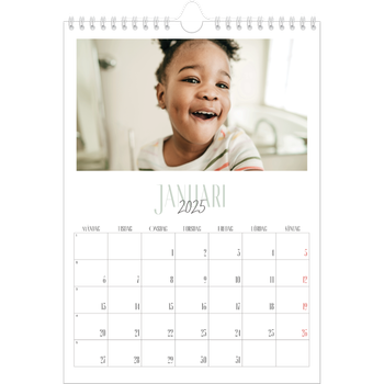 Fotokalender A4 Enkel — Flera typsnitt