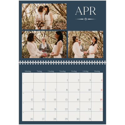 Fotokalender A3 Klassisk (30 x 40 cm) — Skiffer & seriffer [April]