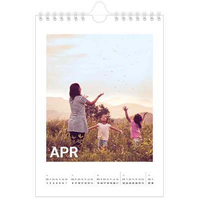 Fotokalender A5 Enkel — Stor månad [April]