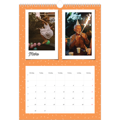 A3 Årskalender — Färgglada retro bilder [Mars]