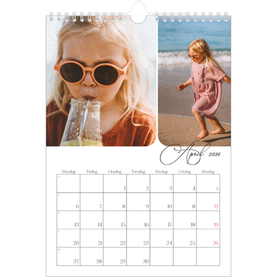 Fotokalender A4 Enkel (20 x 30 cm) — Ögonblicksbilder och skrift [April]