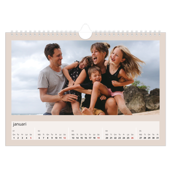 Fotokalender A4 Enkel — Kalender i jordtoner