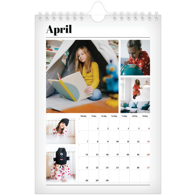 Fotokalender A5 Enkel — Tidningsstil [April]