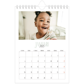 Fotokalender A5 Enkel — Flera typsnitt