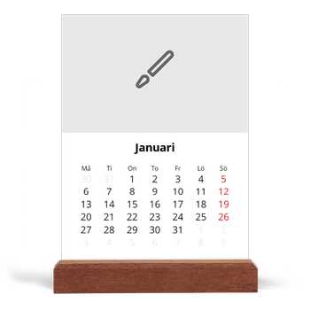 Skrivbordskalender med träställ - Stående — Designa din egna fotoprodukt
