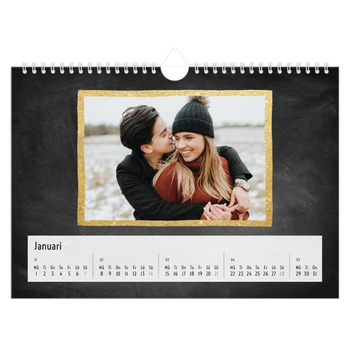 Fotokalender A4 Enkel — Ramar med glitter