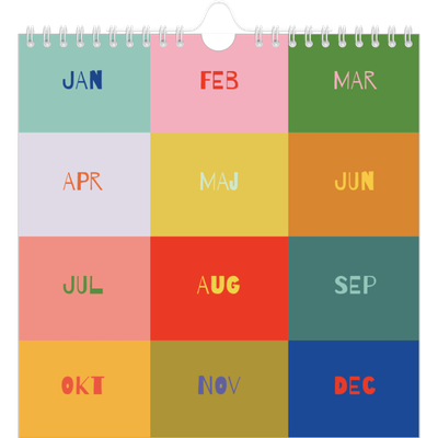 Årskalender kvadratisk — Färgglad kalender [omslag]