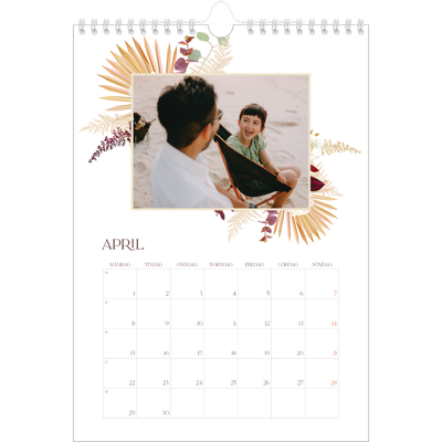 Fotokalender A4 Enkel (20 x 30 cm) — Bohemisk stil [April]