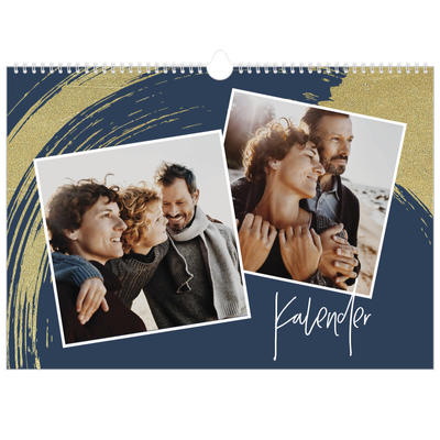 Fotokalender A3 Enkel — Gyllene penseldrag [omslag]