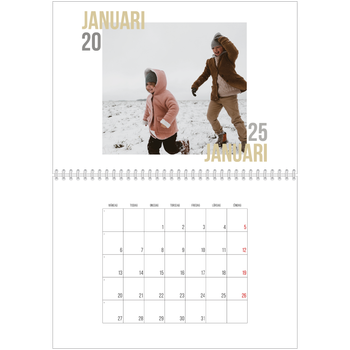 Fotokalender A3 Klassisk — Dubblett text