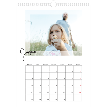 Fotokalender A3 Enkel — Transparent ram