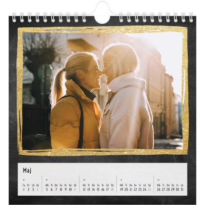Årskalender kvadratisk — Ramar med glitter [omslag]