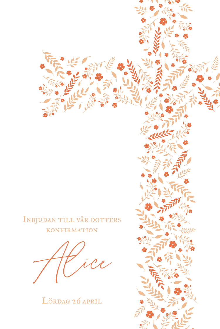 Inbjudningar — Blomkors persika