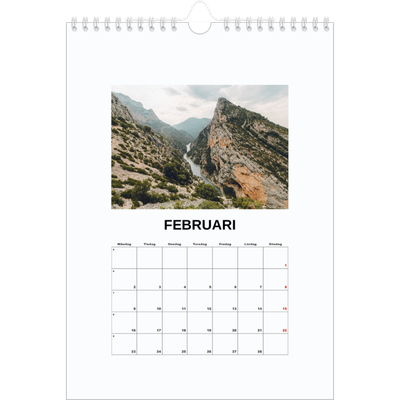 Fotokalender A4 Enkel (20 x 30 cm) — Enkel bild [Februari]