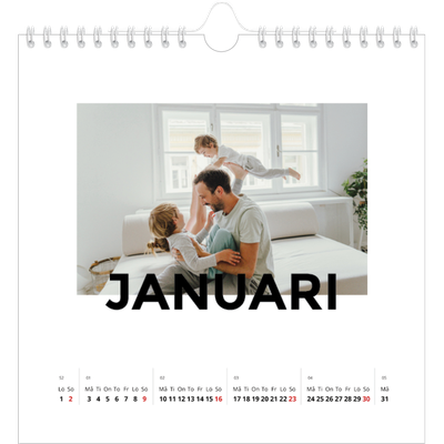 Årskalender kvadratisk — Spridda bokstäver [Januari]