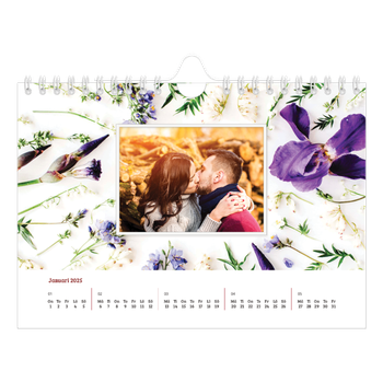 Fotokalender A5 Enkel — Blomma bakgrund