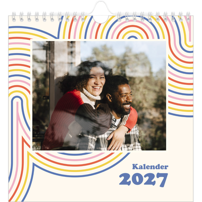 Årskalender kvadratisk — Retro ränder [omslag]