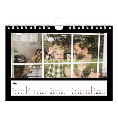 Fotokalender A5 Enkel — Svart ram [omslag]