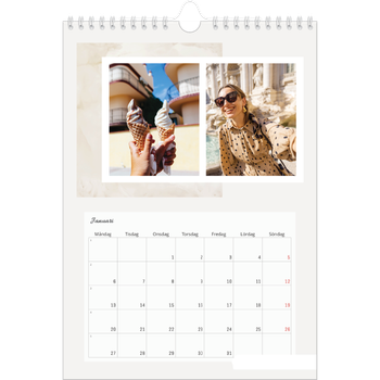 Fotokalender A4 Enkel — Pastell färger