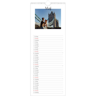 Fotokalender Smal  — Min reseskildring [Maj]