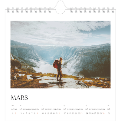 Årskalender kvadratisk — Surfing i solnedgången [Mars]